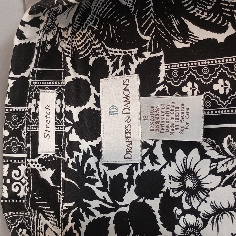 Drapers & Damons Mixed Media Print Cotton Stretch Jacket Women Size 18 Spring - Picture 6 of 13